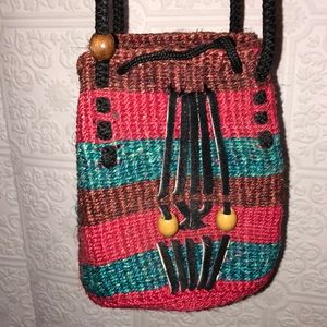 Boho Ethnic Woven Straw Bucket Bag